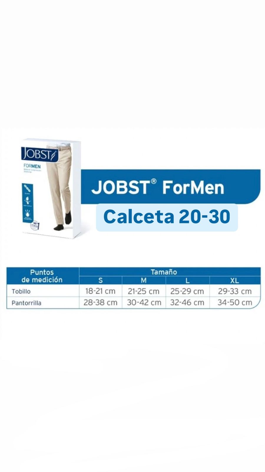 Calceta de Compresión Jobst Hombre 20-30 mmHg